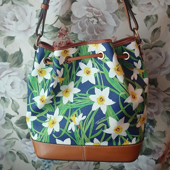 Floral Bucket Bag with Brown Accents - Picture 2 of 5